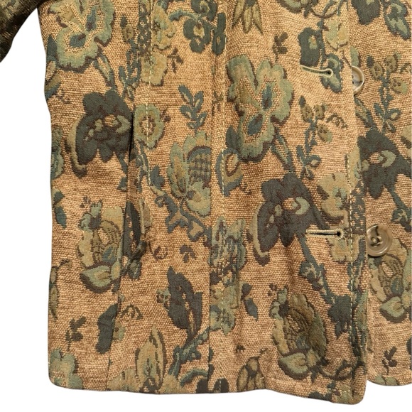 vintage liz claiborne floral tapestry jacket - Picture 4 of 5